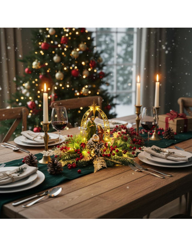 Escena de Natividad Iluminada Lnymura 50.8 cm con Temporizador