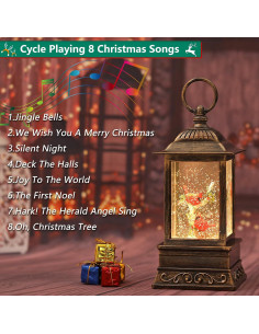 Globo de Nieve Iluminado Musical Eyrosa Cardenal Navidad 1.32kg 2