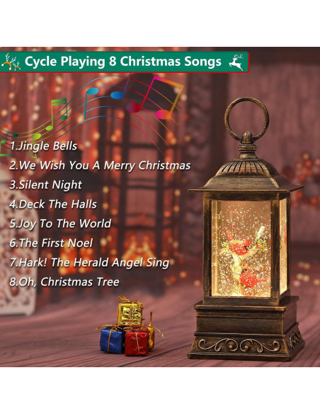 Globo de Nieve Iluminado Musical Eyrosa Cardenal Navidad 1.32kg