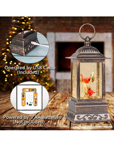 Globo de Nieve Iluminado Musical Eyrosa Cardenal Navidad 1.32kg