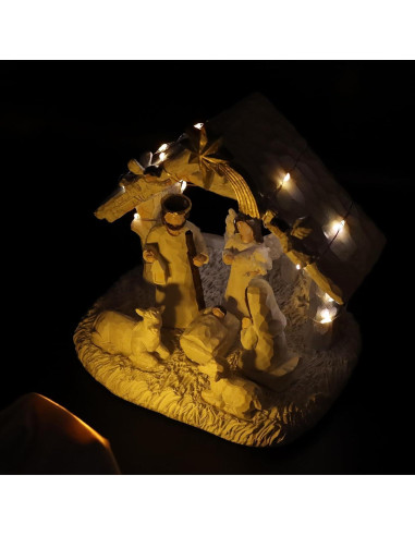 Juego de Natividad Interior WANCHIY con Luces LED 8 Piezas