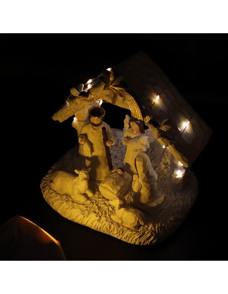 Juego de Natividad Interior WANCHIY con Luces LED 8 Piezas