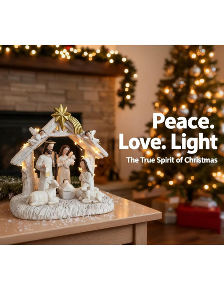 Juego de Natividad Interior WANCHIY con Luces LED 8 Piezas