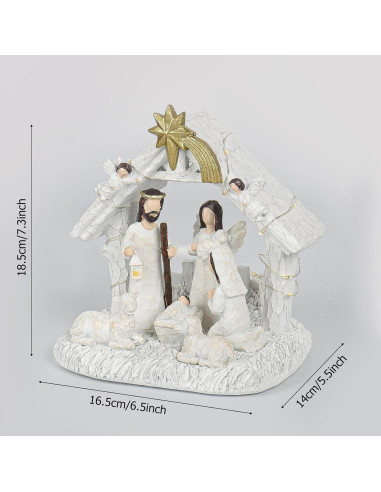 Juego de Natividad Interior WANCHIY con Luces LED 8 Piezas