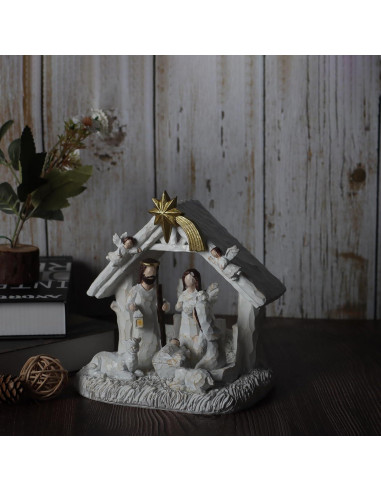 Juego de Natividad Interior WANCHIY con Luces LED 8 Piezas