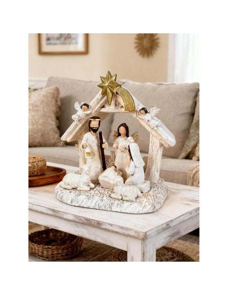 Juego de Natividad Interior WANCHIY con Luces LED 8 Piezas