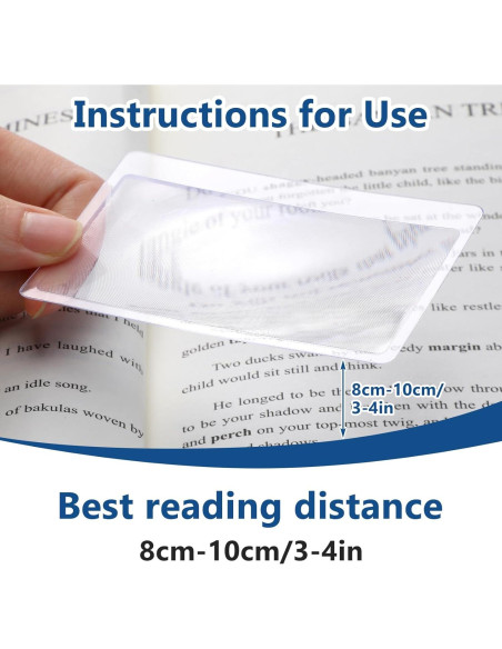 100 Tarjetas Lupa de Aumento Ubamdom 3x Portátiles 8.4x5.6cm