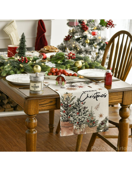 Corredor de Mesa Artoid Mode 33x183 cm Navidad Acebo