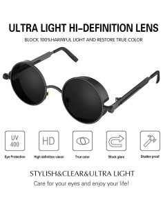 Gafas de sol steampunk ProudDemon redondas UV400 2
