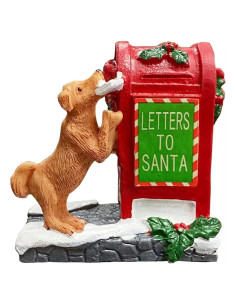 Adorno Navideño HUNTHAWK Buzón de Santa con Perrito 6x5.5cm