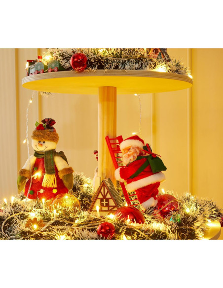 Árbol de Navidad de Madera Neoflavie 1.57m 5 Niveles Decorativo