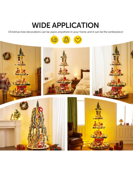 Árbol de Navidad de Madera Neoflavie 1.57m 5 Niveles Decorativo