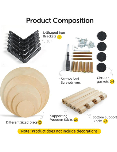 Árbol de Navidad de Madera Neoflavie 1.57m 5 Niveles Decorativo