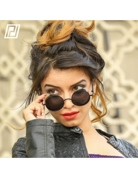 Gafas de sol steampunk ProudDemon redondas UV400 Gafas de sol steampunk ProudDemon redondas UV400
