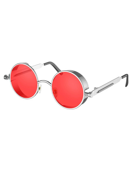Gafas de Sol Steampunk Retro ProudDemon Redondas Metal Gafas de Sol Steampunk Retro ProudDemon Redondas Metal