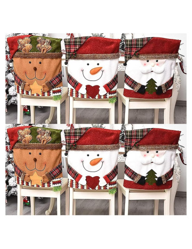 Juego de 6 Fundas de Silla de Navidad APXPF Rojas 54x48 cm