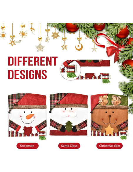 Juego de 6 Fundas de Silla de Navidad APXPF Rojas 54x48 cm