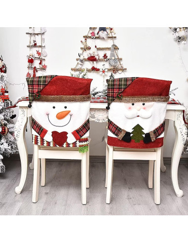 Juego de 6 Fundas de Silla de Navidad APXPF Rojas 54x48 cm