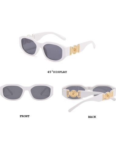 Gafas de sol BUTABY para mujer, retro UV400, marco blanco