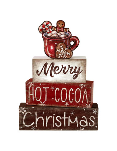 Decoración de Mesa de Madera Navidad DIYDEC 4 Piezas