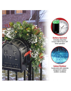 Adorno de Buzón Navideño National Tree 0.91m con Luces LED 2