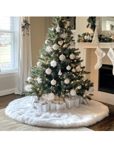 Funda de Árbol de Navidad AOGU 121.92 cm Piel Sintética Blanca 2