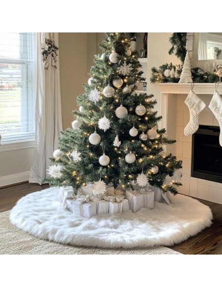 Funda de Árbol de Navidad AOGU 121.92 cm Piel Sintética Blanca