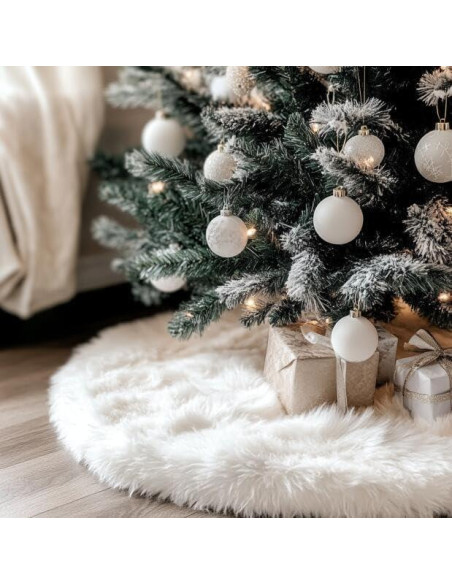 Funda de Árbol de Navidad AOGU 121.92 cm Piel Sintética Blanca