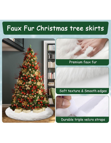 Funda de Árbol de Navidad AOGU 121.92 cm Piel Sintética Blanca