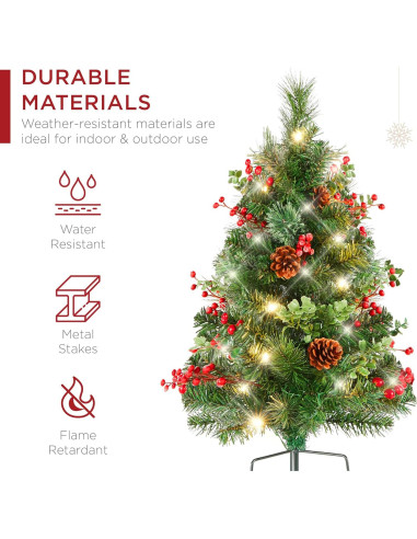 Juego de 2 Árboles de Navidad 62.2 cm Preiluminados LED