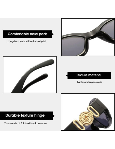 Gafas de sol BUTABY para mujer, retro UV400, marco blanco Gafas de sol BUTABY para mujer, retro UV400, marco blanco