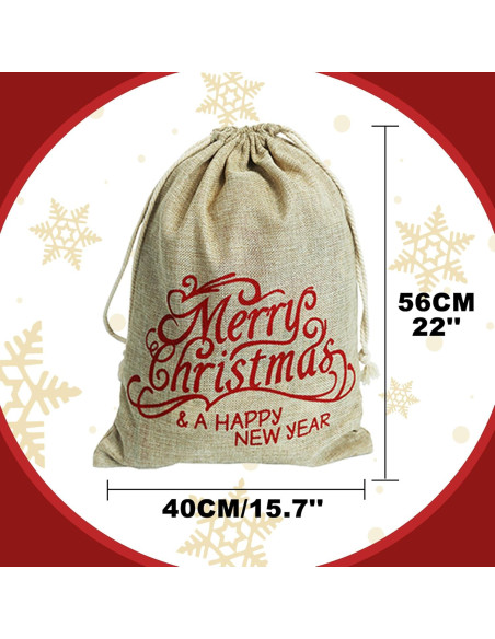 Sacos de Yute Navideños Hooin - Paquete de 3 - 40x56cm
