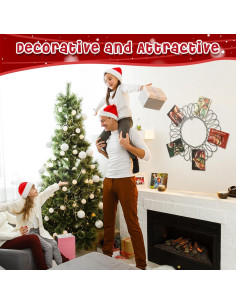 Soporte de Tarjetas de Navidad Fullhawl Corona Metal 30.48 cm 2