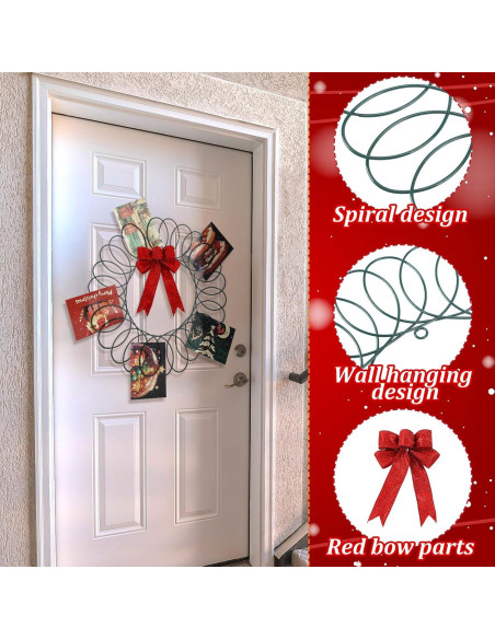 Soporte de Tarjetas de Navidad Fullhawl Corona Metal 30.48 cm