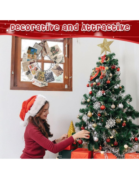 Soporte de Tarjetas de Navidad Fullhawl Corona Metal 30.48 cm