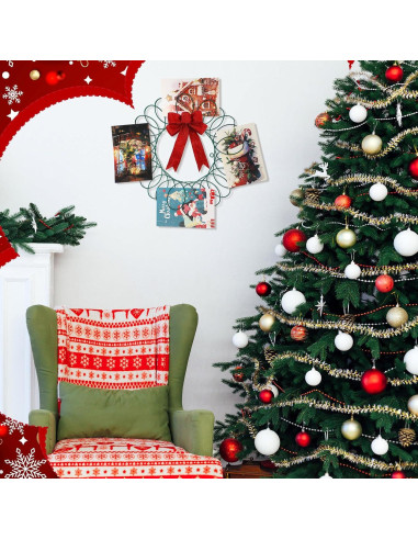 Soporte de Tarjetas de Navidad Fullhawl Corona Metal 30.48 cm