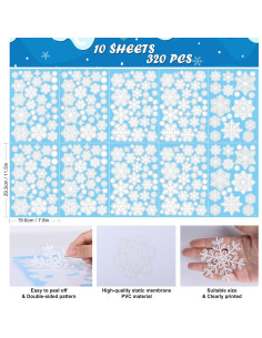 320 Calcomanías de Ventana de Navidad PPRAFDD - Copos de Nieve 2