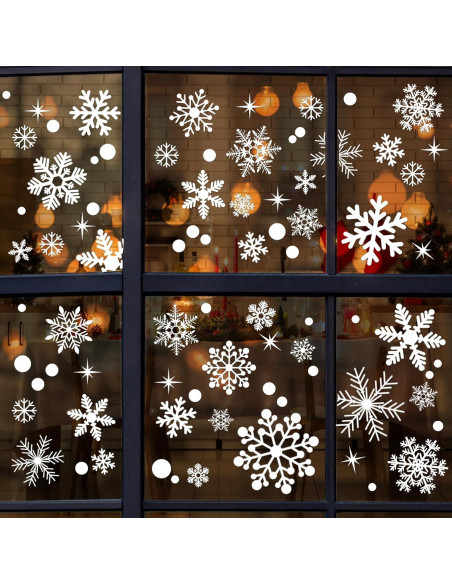 320 Calcomanías de Ventana de Navidad PPRAFDD - Copos de Nieve