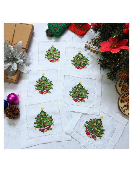 Servilletas de Cóctel Bordadas HCRAFT 15x15cm Juego de 6