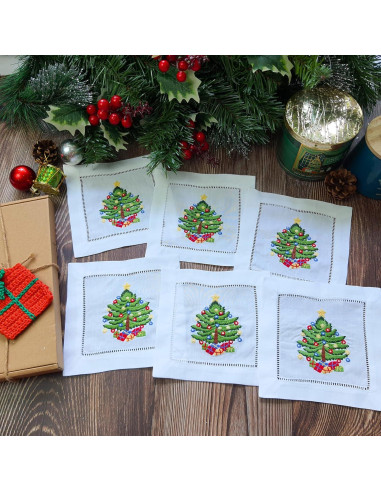 Servilletas de Cóctel Bordadas HCRAFT 15x15cm Juego de 6