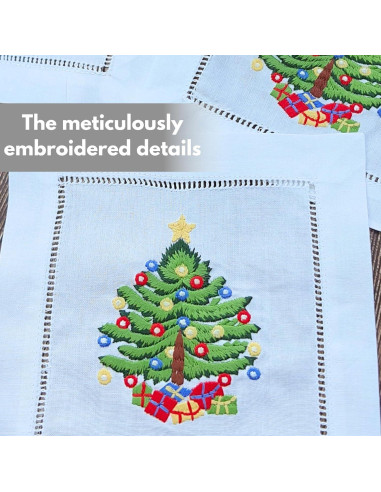 Servilletas de Cóctel Bordadas HCRAFT 15x15cm Juego de 6