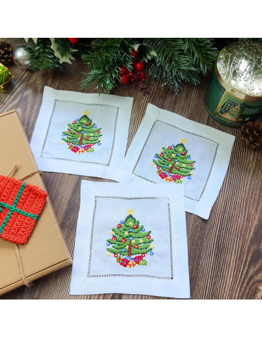 Servilletas de Cóctel Bordadas HCRAFT 15x15cm Juego de 6