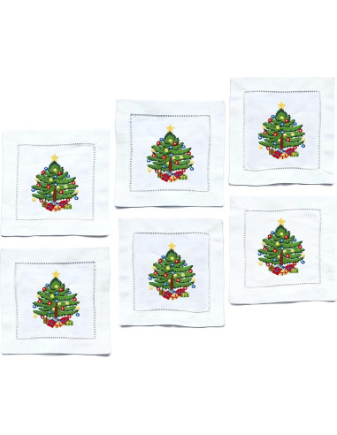 Servilletas de Cóctel Bordadas HCRAFT 15x15cm Juego de 6