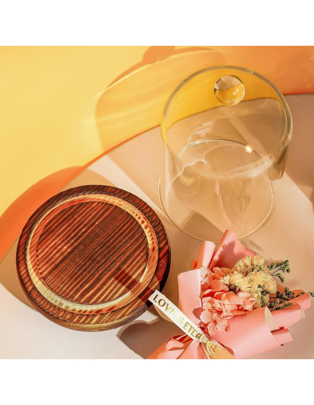 Pack 2 Campanas de Vidrio con Base de Madera - ZEERSHEE