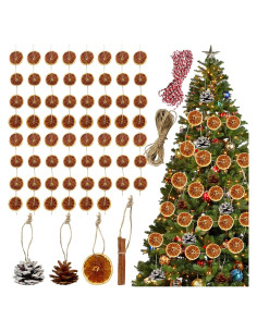 Kit de Guirnalda de Naranja Secas EYUNSTAR - Decoración Navideña DIY