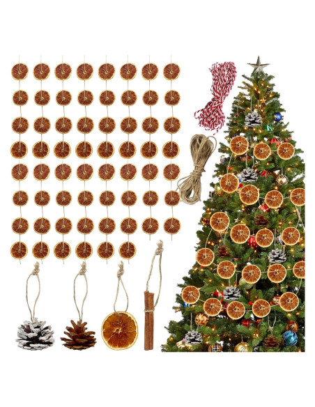 Kit de Guirnalda de Naranja Secas EYUNSTAR - Decoración Navideña DIY