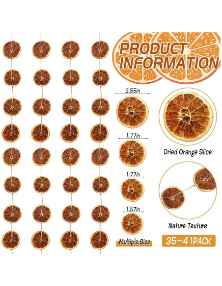 Kit de Guirnalda de Naranja Secas EYUNSTAR - Decoración Navideña DIY