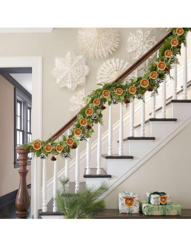Kit de Guirnalda de Naranja Secas EYUNSTAR - Decoración Navideña DIY