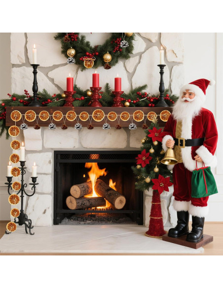 Kit de Guirnalda de Naranja Secas EYUNSTAR - Decoración Navideña DIY