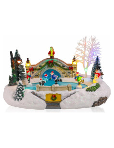 Decoración Iluminada Navideña Bdor Patinaje Invernal 20.1x26.9x16cm